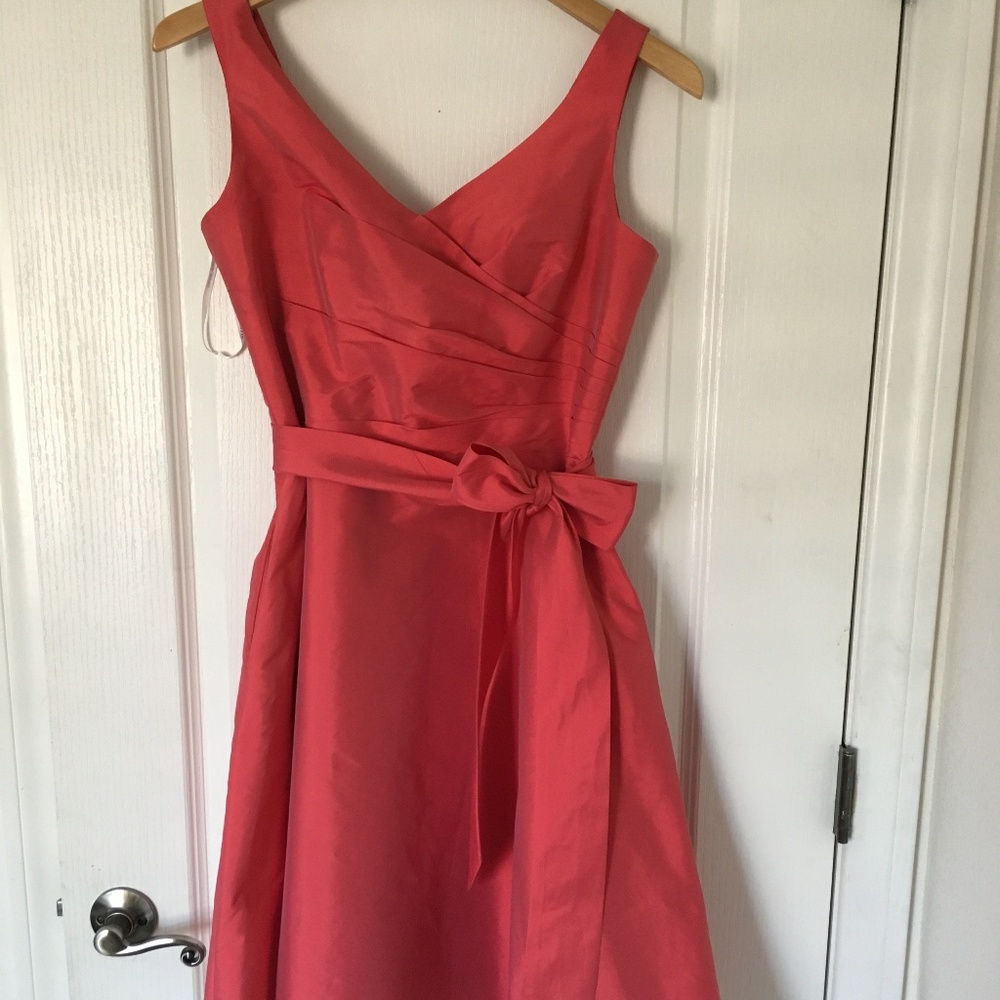 Gorgeous Coral Fit-and-Flare Dress *POCKETS*